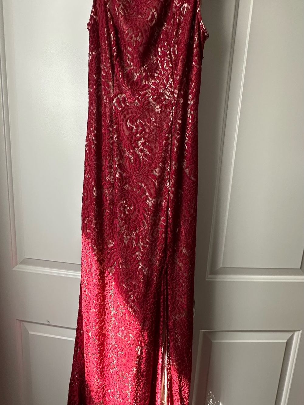 Ever Pretty Burgundy Lace Evening Gown
